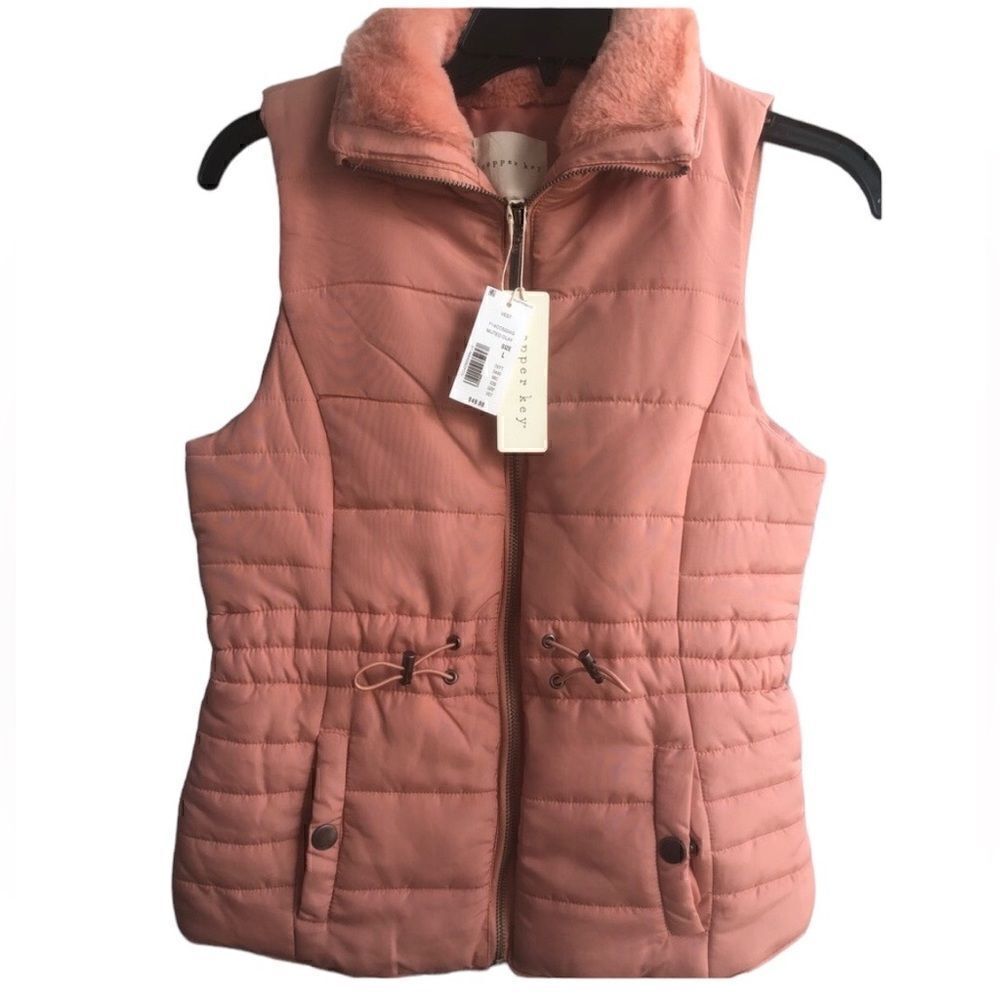 KIDS Girls Copper Key Coral Pink Antique Pink Orange Vest NWT